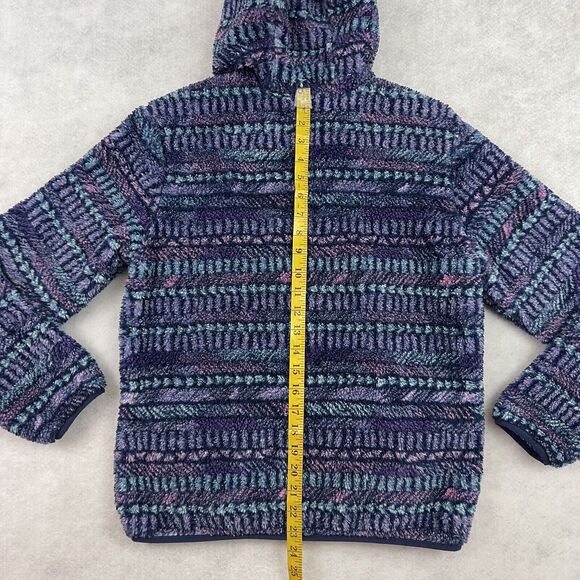 Eddie Bauer Kids Sherpa Fleece Hoodie Jacket L 14/16 Purple Full Zip - Picture 11 of 16